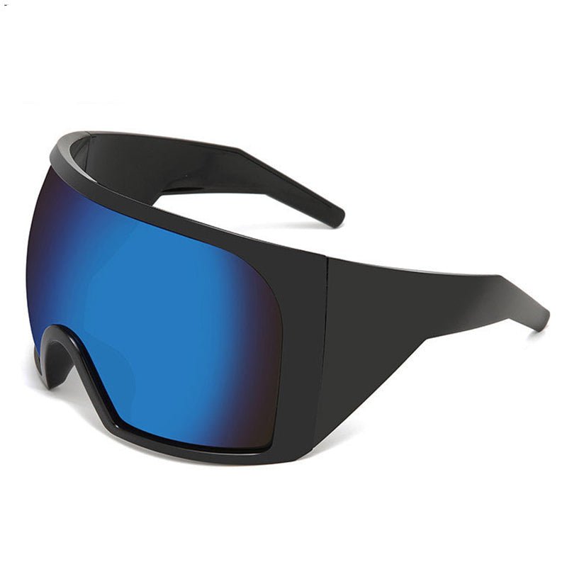 Oversized Punk Shield Sunglasses - Big Frame Unisex Shades (UV400) - HalleBeauty